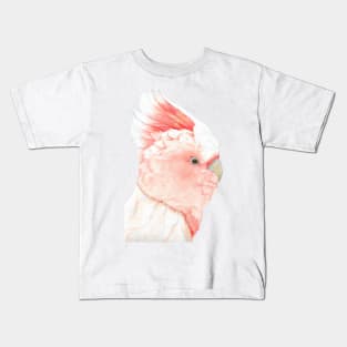 Watercolor Major Mitchells cockatoo portrait painting Kids T-Shirt